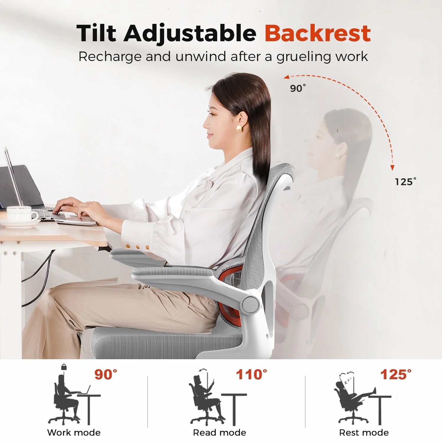 Ergonomic Chair with Flip-Up Armrests