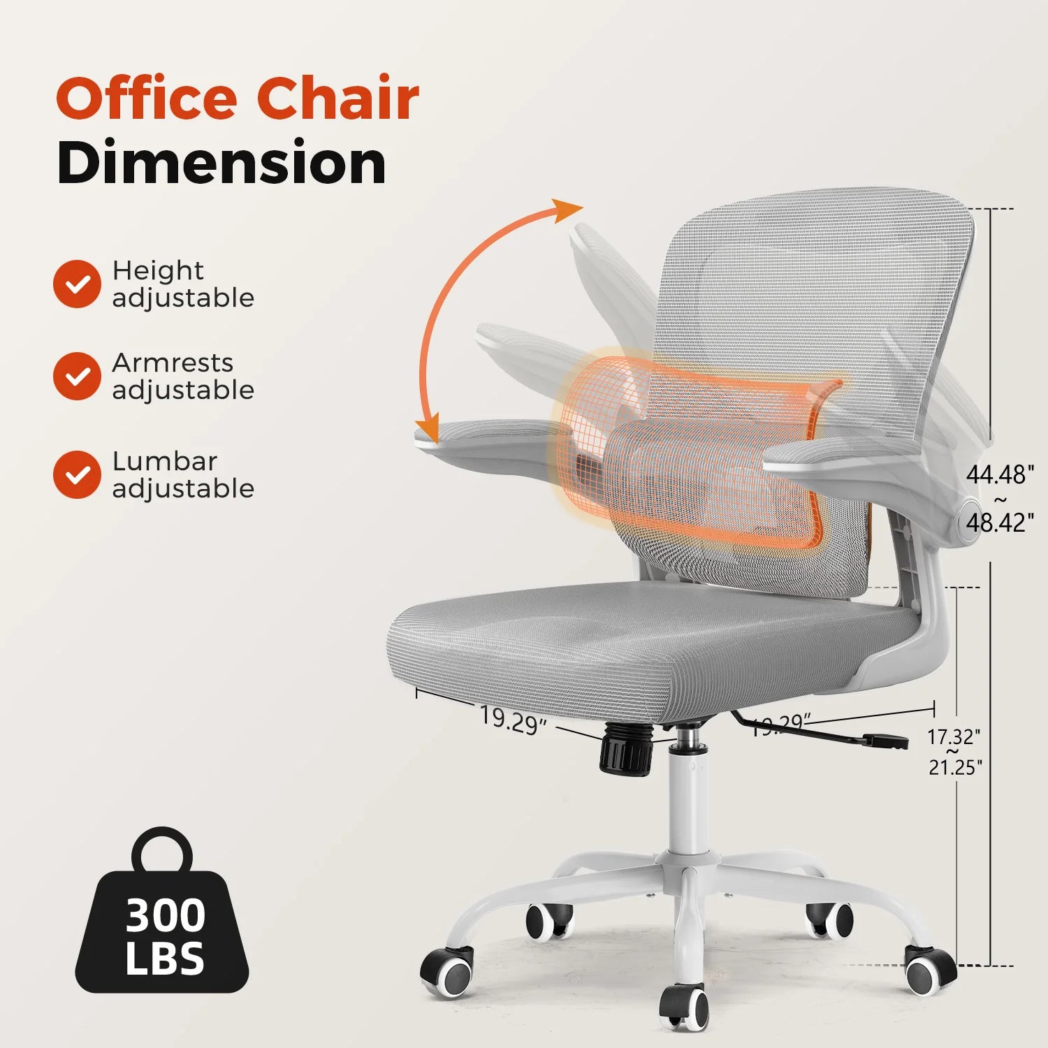 Ergonomic Chair with Flip-Up Armrests
