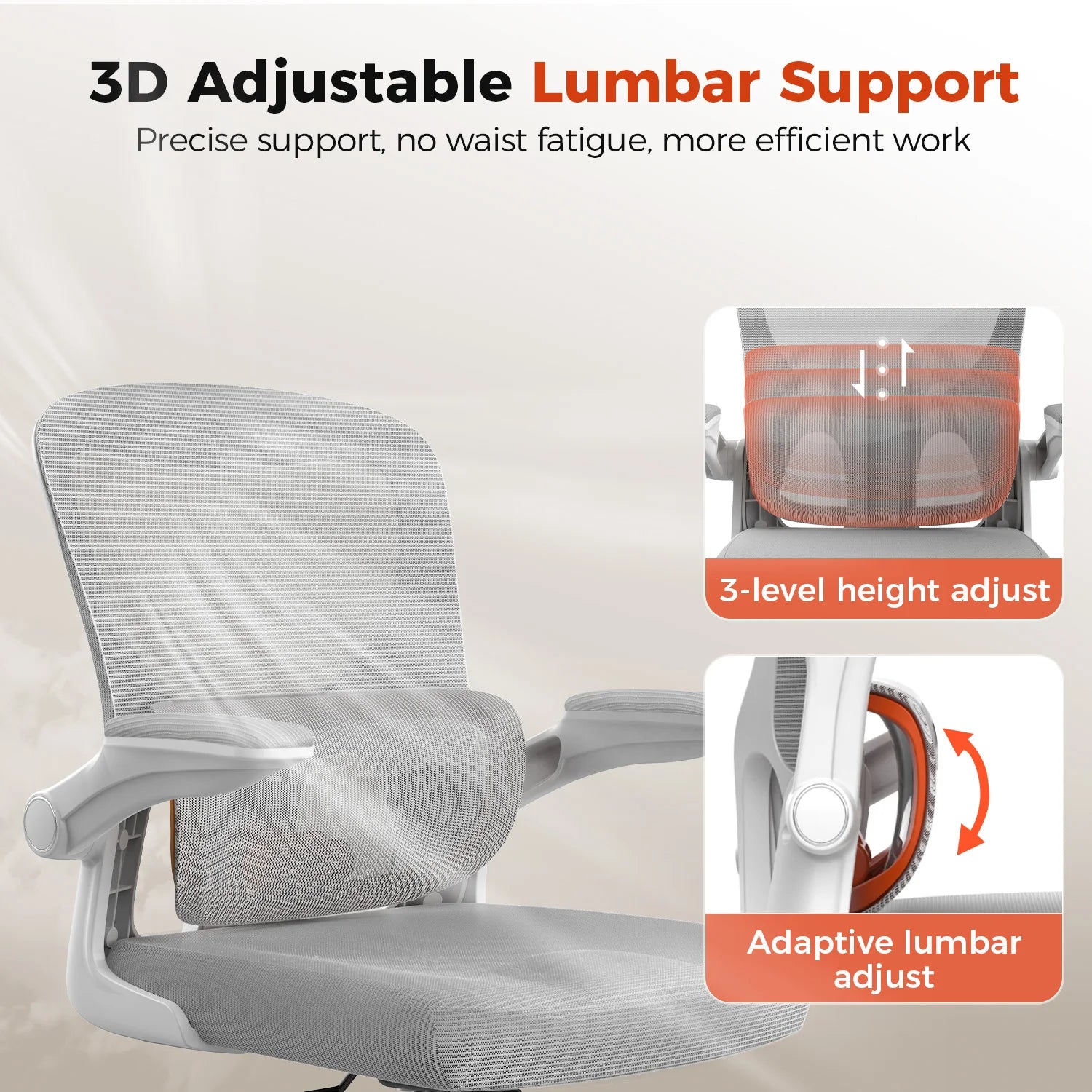 Ergonomic Chair with Flip-Up Armrests